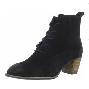 Dolce Vita black suede like stacked heel booties
